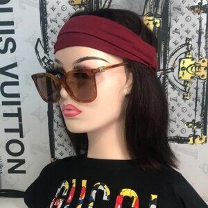 New Authentic Gucci GG1071S 003 Havana Cat-Eye Sunglasses Brown Lenses